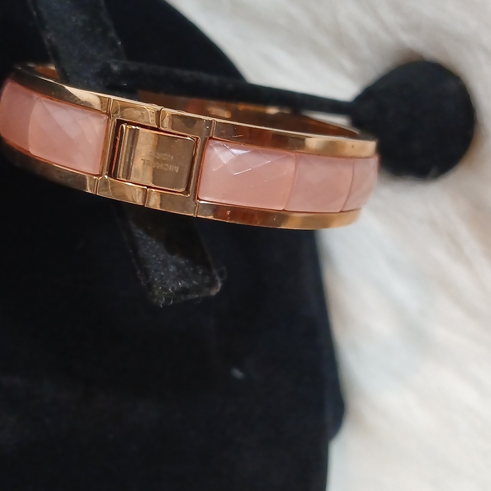 Michael Kors Rose Gold Tone and Pink Stone Holiday  Women's Bracelet - Picture 2 of 6